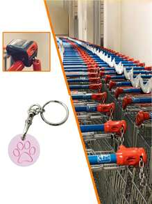 2024新品到貨1只簡約風diy購物車代幣硅膠鏡子掛飾鑰匙扣模具 - 無色 - 查看 2