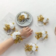 6 cái/gói Của phụ nữ Phù dâu Corsage cổ tay Với Hoa & Ngọc trai Giả Đối với PE Buổi tiệc , Lễ cưới , Tốt nghiệp Lễ - A - Xem 21