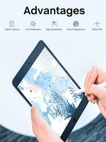 3 件纸感屏幕保护膜适用于 iPad 2024 / Redmi Pad Se / Mi Pad / HONOR Pad，绘图纸状膜适用于三星 Galaxy Tab，高灵敏度软膜适用于华为 MatePad Air，防眩光礼物，适合生日、家人、朋友，Pad 屏幕保护膜，Pad 配件防水防震防摔防刮防指纹全覆盖 - 3 pieces - 查看 8