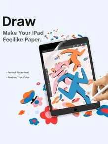 3 件纸感屏幕保护膜适用于 iPad 2024 / Redmi Pad Se / Mi Pad / HONOR Pad，绘图纸状膜适用于三星 Galaxy Tab，高灵敏度软膜适用于华为 MatePad Air，防眩光礼物，适合生日、家人、朋友，Pad 屏幕保护膜，Pad 配件防水防震防摔防刮防指纹全覆盖 - 3 pieces - 查看 5