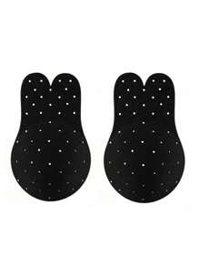 4pairs Rabbit Ear Lift Up Breast Stickers, Strapless Self-Adhesive Silicone Invisible Bra, One Piece Push Up Bunny Nipple Cover - Multicolor - View 6