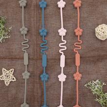 4pcs/Set Teething Silicone Chew Toy Strap, Baby Pacifier Chain, Baby Soother Toy Holder - Multicolor - View 9