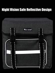 1pc West Biking Bike Carrier Bag, 25l Large Capacity Rear Rack Bag For Mountain Bikes, Double Side Bag With Seat Cushion - Grey - View 6