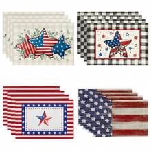 1 Miếng 30x45cm Ngày độc lập Đồ trang trí Yêu nước Đệm Với Cờ Mỹ Và Ngôi sao & Sọc , Có thể giặt được Lanh Đài kỷ niệm Thảm trải bàn - Nhiều màu - Xem 7
