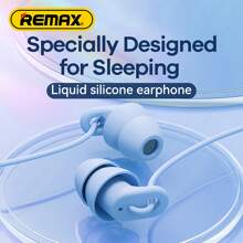 Remax 1.2米 Type-C 有线入耳式耳机，HiFi 动圈麦克风，一体式硅胶材质，隔音耳帽，降噪和低音增强，蓝色 - 淺藍色 - 查看 4