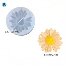 1 a 3 piezas Molde de vela en forma de flor de margarita, molde de yeso de pequeñas margaritas, molde de silicona 3D de flores para velas, para hacer velas, arcilla y manualidades - Blanco - Ver 7