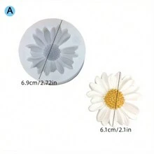 1 a 3 piezas Molde de vela en forma de flor de margarita, molde de yeso de pequeñas margaritas, molde de silicona 3D de flores para velas, para hacer velas, arcilla y manualidades - Blanco - Ver 2