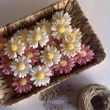 1 a 3 piezas Molde de vela en forma de flor de margarita, molde de yeso de pequeñas margaritas, molde de silicona 3D de flores para velas, para hacer velas, arcilla y manualidades - Blanco - Ver 5