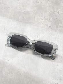 1pc Y2k Fashion Rectangle Fashion Glasses, Perfect For Beach, Summer, Daily Wear, And Photo Shooting Casual Shades Accessories Beach Accessories Glasses Shades Looks Street Style And Suit For Sweater Jacket Sweatshirt Hoodie Leather Pants And Cargo Pants For Summer Beach Vacation,Outdoor,Travel - Light Grey - View 2