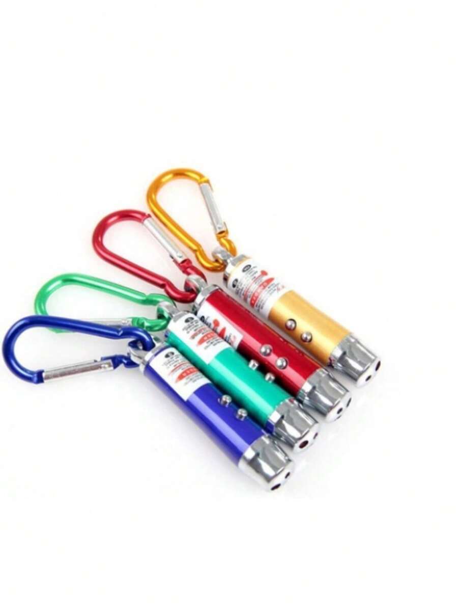 Lanterna Mini Chaveiro de Led Mosquetão de Bolso Portátil e Multifuncional Acendedor Luz Cores Variadas Pendurar Chave - Multicolorido - Visão 1