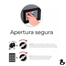 Caja Fuerte Digital De Alta Seguridad Con Código Y Llave Color Negro - Negro - Ver 2