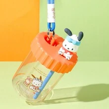 Miniso 1pc Sanrio Characters Lanyard Tumbler, 520mL/17.59oz - Orange - View 2