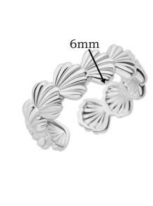 1 Pc Shell Open Rings For Women Men Aesthetic Gold Color Stainless Steel Rings Wedding Summer Jewelry Accessories Gift