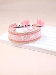 1pc Embroidered Five-Pointed Star Handmade Braided Bracelet - Multicolor - View 6