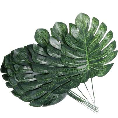 5/10/15/20/25/30pcs Artificial Palm Leaves, Fake Leaves For Living Room Decor, Tropical Plant, Faux Home Decor Accessories