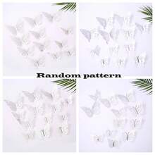 12入組金色蝴蝶造型蛋糕裝飾,適用於婚禮生日派對烘焙diy牆面裝飾 - 多色 - 查看 6