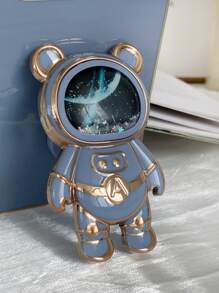 1入新潮流電鍍手機殼，含流體沙和太空人支架，適用於蘋果、華為、三星、紅米、小米、vivo、oppo、moto - 藍色 - 查看 4