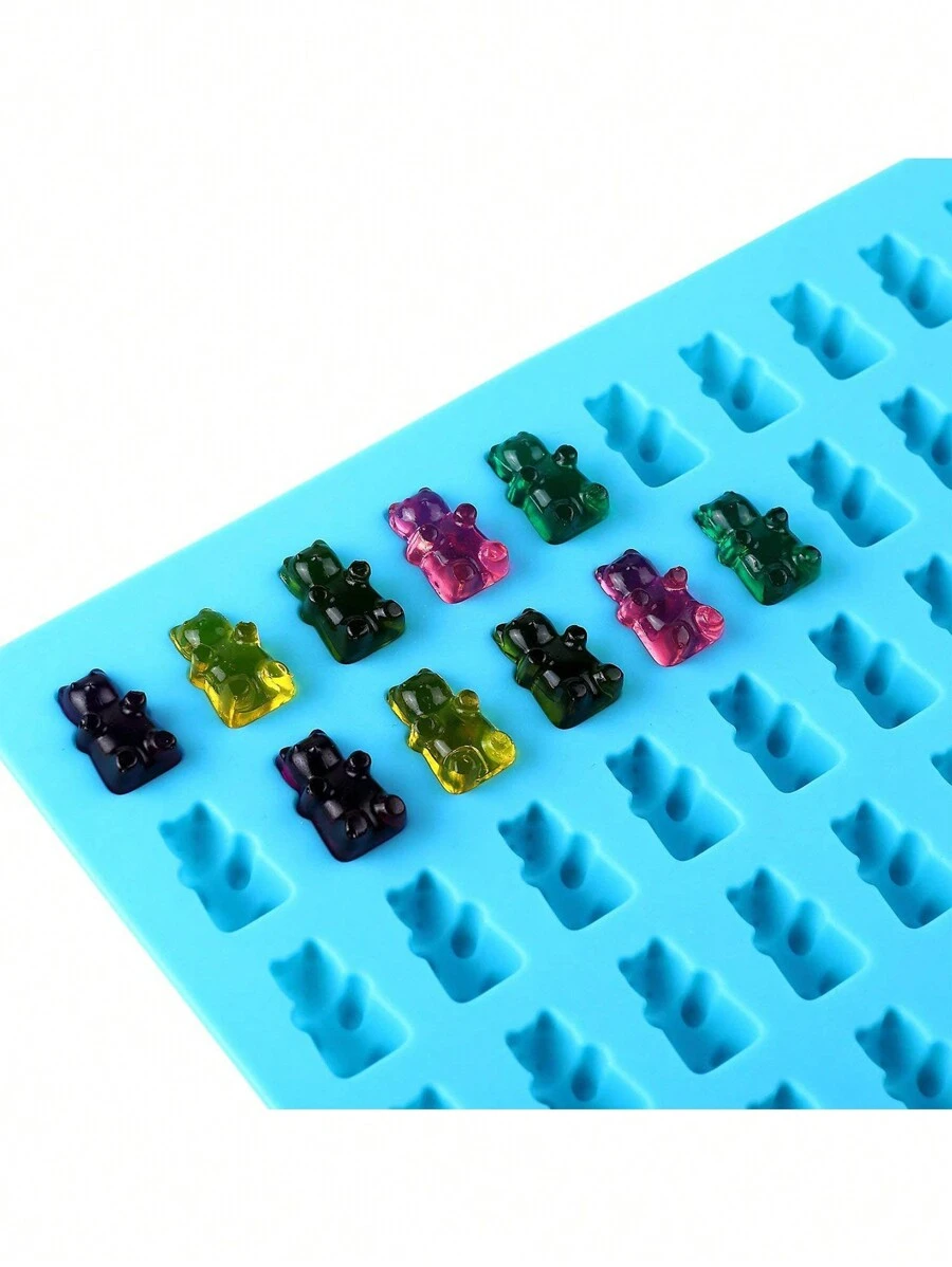 1個50個孔熊形矽膠巧克力模具,diy烤製、軟糖、果凍、水果小食、冰塊 - 55個小愛心 - 查看 1