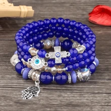 4pcs Boho Ngày lễ Phong cách Thủ công Bộ vòng đeo tay Với Vượt qua , Mắt ác , Hamsa , Lòng bàn tay , , Tua , lột vỏ Và Cơm Hạt , Hoàn hảo Đối với Của phụ nữ Mỗi ngày , Giải trí , Kỳ nghỉ , Buổi tiệc Mặc In Mùa Xuân Và Mùa hè - Nhiều màu - Xem 18