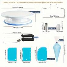 1 Juego De Kit De Decoración De Pasteles Reutilizables, Incluye Mesa Giratoria Y Bolsas De Tuberías, Perfecto Para Hornear Y Decorar Pasteles - Juego de herramientas para decorar pasteles de 236 piezas. - Ver 3