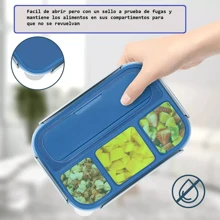 Lonchera Termica Escolar Infantil Niña Niño Mujer Vento Bento Fiambrera Lunch Hombre Desmontable kawaii Hermetico Cubiertos Cuchara Contenedor Escolar Lunch Box Caja de almuerzo con Cuchillería Para Comida Lonchera