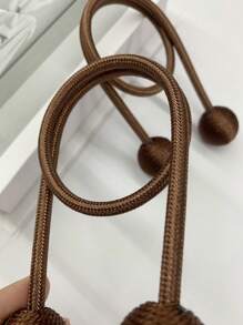 1pc Minimalist Faux Linen Tie Back Curtain Holder, Suitable For Valentine's Day, Wedding, Birthday