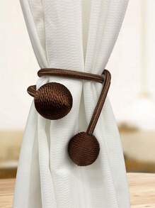 1pc Minimalist Faux Linen Tie Back Curtain Holder, Suitable For Valentine's Day, Wedding, Birthday