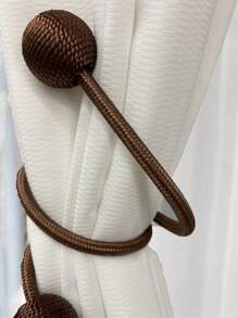 1pc Minimalist Faux Linen Tie Back Curtain Holder, Suitable For Valentine's Day, Wedding, Birthday