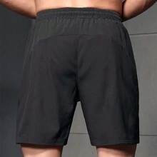 男友风男士夏季轻便速干跑步篮球运动短裤 - 黑色 - 查看 2
