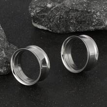 2入組圓形316不鏽鋼耳環隧道塞子擴張器穿刺女性身體珠寶日常佩戴 - 彩色 - 查看 9