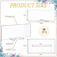 20Sets Acrylic Sign Acrylic Table Signs With Stand, Blanks Acrylic Table Numbers For Wedding And Food & Beverage Decor - Multicolor - View 5