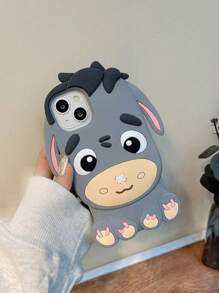 趣味手机壳苹果可爱卡通驴子情侣设计硅胶防震全身手机壳保护套适用于 11/12/13/14/15/16 Pro Max 防水防摔防刮