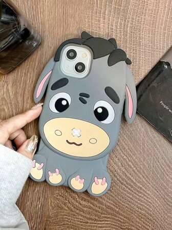 Funda de teléfono divertida con diseño de pareja de burros de dibujos animados compatibles con 11/12/13/14/15/16 Pro Max, a prueba de golpes, a prueba de agua y resistente a los arañazos