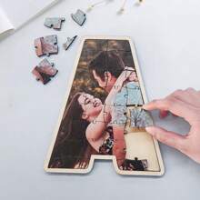 1 pieza Rompecabezas de madera personalizado con foto, rompecabezas de madera personalizado, rompecabezas de letra de madera personalizada, juguetes de madera, piezas de rompecabezas, plantilla de rompecabezas SVG, regalos personalizados con calidez para parejas, regalos para amigos, regalos personalizados para ella, regalos únicos para él, ideal para el Día de la Madre, Día del Padre, cumpleaños, Día de San Valentín o aniversarios, regalos para la madre, el padre, el novio, la novia, la esposa, el esposo, decoración de habitación