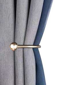 1/2 Móc rèm kim loại hình chữ U có bi tròn, Bộ 2/4 vít và 2/4 ống mở rộng, để cố định rèm - Vàng - Xem 3