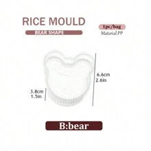 1pc/5pcs Rice Ball Mold - Featuring Triangle, Flower, Cartoon Bear, Heart Shape, Etc. - Diy Sushi Cake Pastry Mold - Single/Set - Clear - View 13