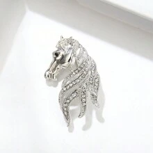 1 Pieza Broche Para Hombres Vintage Con Alas De Ángel, Diamante Recortado Al Viento De La Marina Y Diseño De Timón En El Cuello
