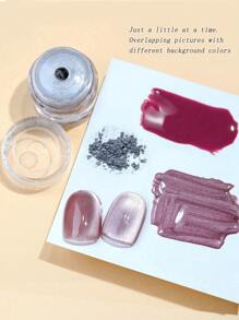 Diy美甲裝飾粉,包括陶瓷白、貓眼、鏡面、水晶、亮片、流沙等多種效果,適用於萬用 - 灰色 - 查看 5