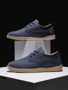 Giày thể thao thường ngày mới cho nam giới, giày thể thao đế mềm chống trượt, buộc dây (Kiểu buộc dây ngẫu nhiên), thích hợp để mang hàng ngày - Xanh đậm - Xem 2