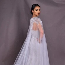 1pc Extra Large Luxury Embroidered Sequin Shawl, Bridal Wedding Party Wrap - VG25 - View 2