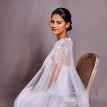 1pc Extra Large Luxury Embroidered Sequin Shawl, Bridal Wedding Party Wrap - VG25 - View 6