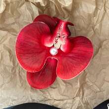 波西米亚风 1 件装蝴蝶兰花朵发夹仙女森林夹爪夹发夹发夹 - 杏色 - 查看 19