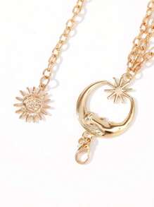 1件装女士合金吊坠腰链，时尚复古优雅身体链，适合万圣节、夏季、学校秋季等场合佩戴。