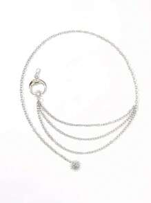 1件装女士合金吊坠腰链，时尚复古优雅身体链，适合万圣节、夏季、学校秋季等场合佩戴。