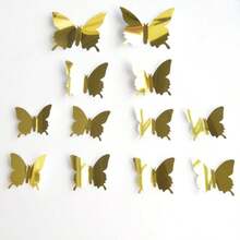 12PCS Pre-Pasted 3D Butterfly Stickers, Rustic And Reusable, Glass And Any Room In Bright Colors - Multicolor - View 9