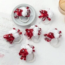 6 cái/gói Của phụ nữ Phù dâu Corsage cổ tay Với Hoa & Ngọc trai Giả Đối với PE Buổi tiệc , Lễ cưới , Tốt nghiệp Lễ - A - Xem 22