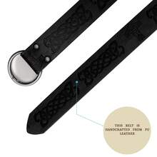 Thắt lưng da PU O-Ring dập nổi phong cách Halloween thời Trung cổ, Thắt lưng hiệp sĩ thời Phục hưng cổ điển - A - Xem 9