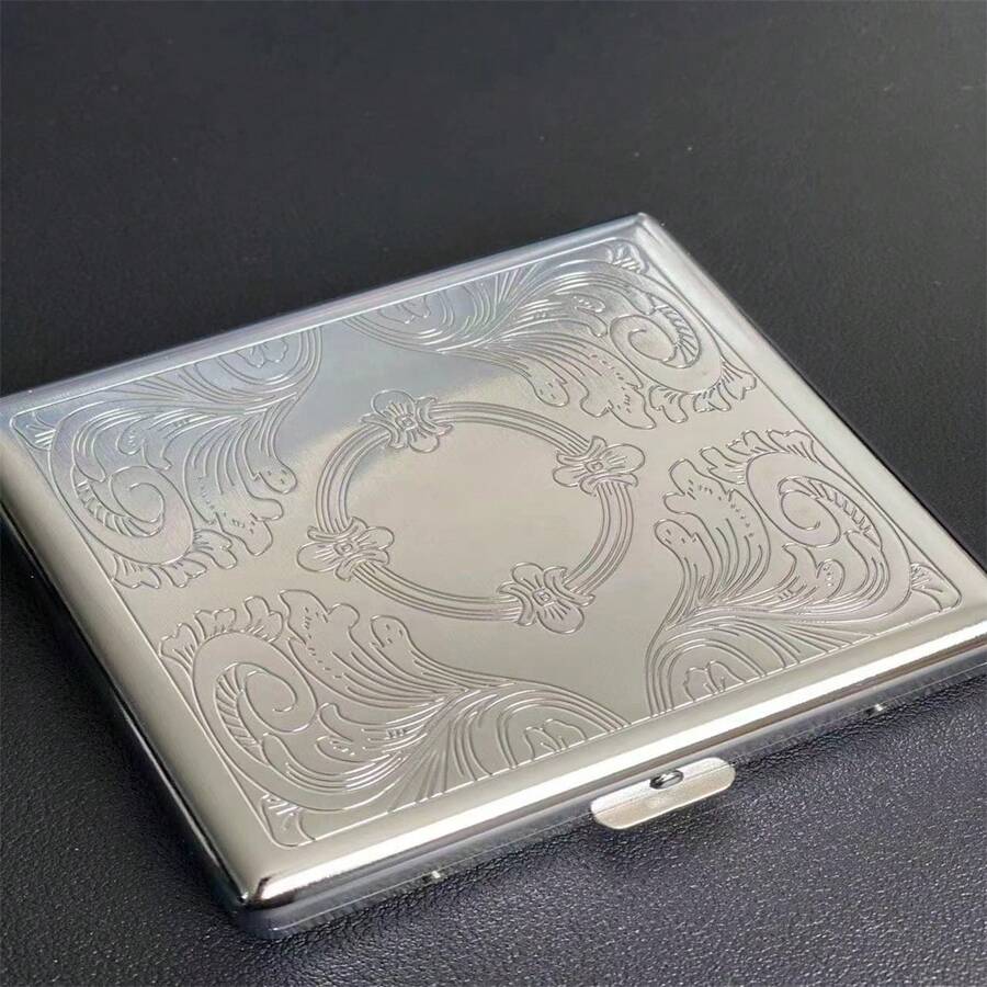 1pc HighEnd MoistureProof Metal Cigarette Case With Clip, Wear