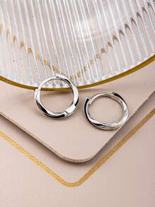 2 Pièces Boucles D'oreilles En Cercle Acrylique Noir Simple Et Élégant Pour Femme
