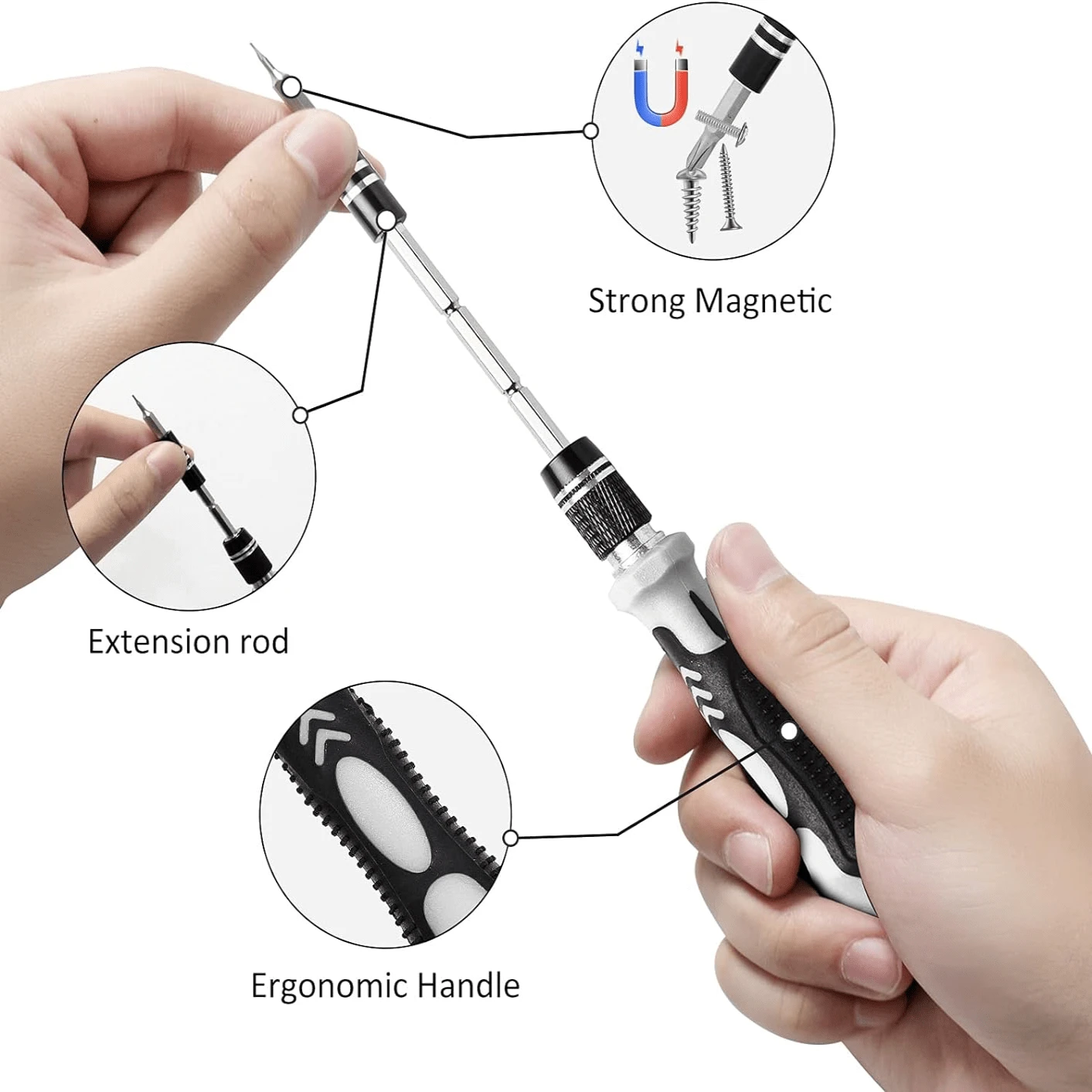 Kit Tournevis De Précision Yiomxhi 126 En 1 | Magnétique, Sac De Rangement, Pour Électronique